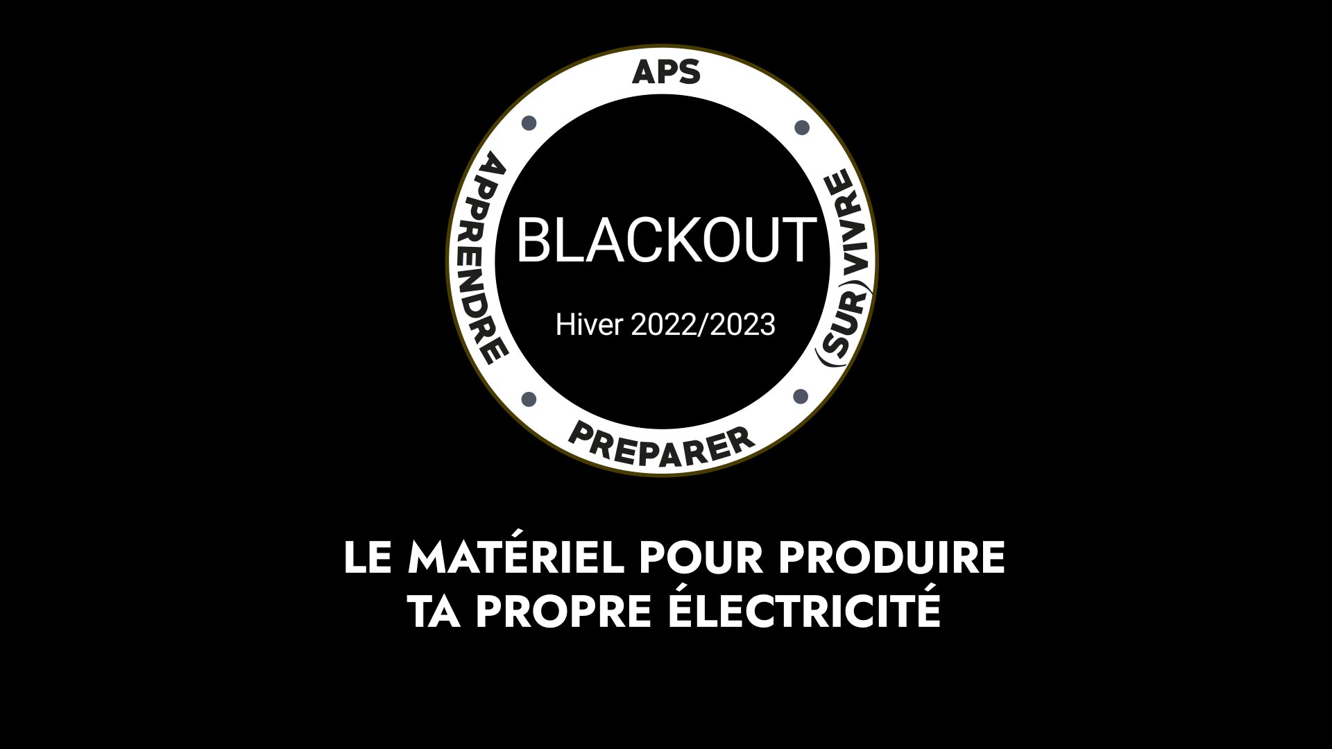 Le matériel pour produire ta propre électricité